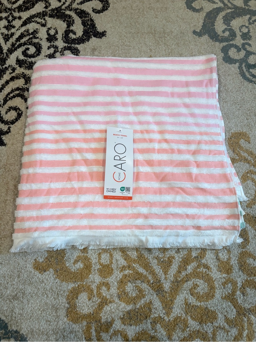 Caro multi-color Striped Beach Towel